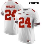 Youth NCAA Ohio State Buckeyes Sam Wiglusz #24 College Stitched Authentic Nike White Football Jersey HD20W71TN